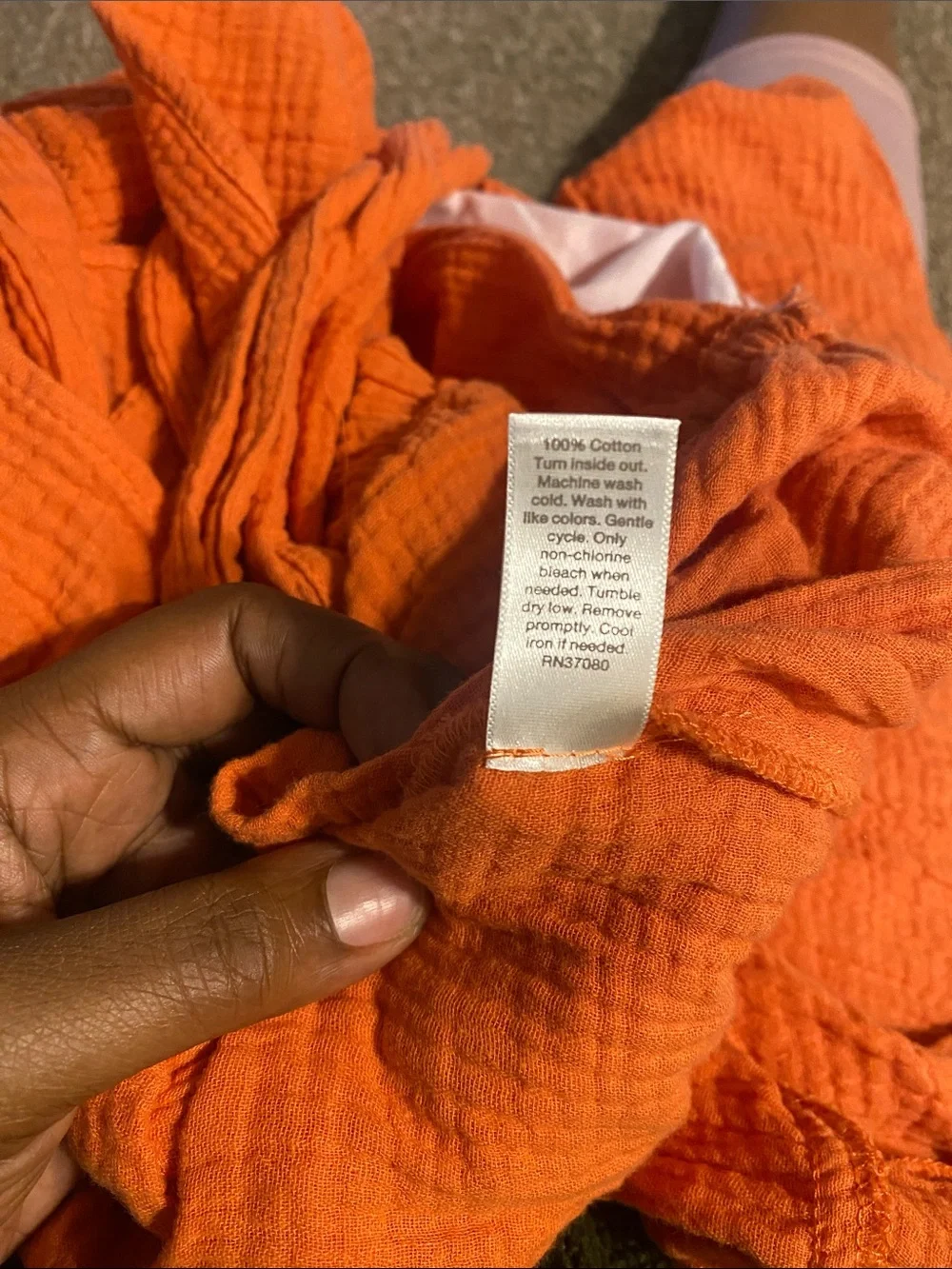 Cato Orange Strapless Gauzy Wide Leg Jumpsuit w/ Waist Tie Size 18/20W - Picture 7 of 7